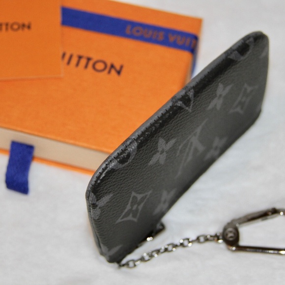 LOUIS VUITTON Pochette Cles Key Pouch Monogram Eclipse Reverse Purse Card Wallet - Picture 5 of 11